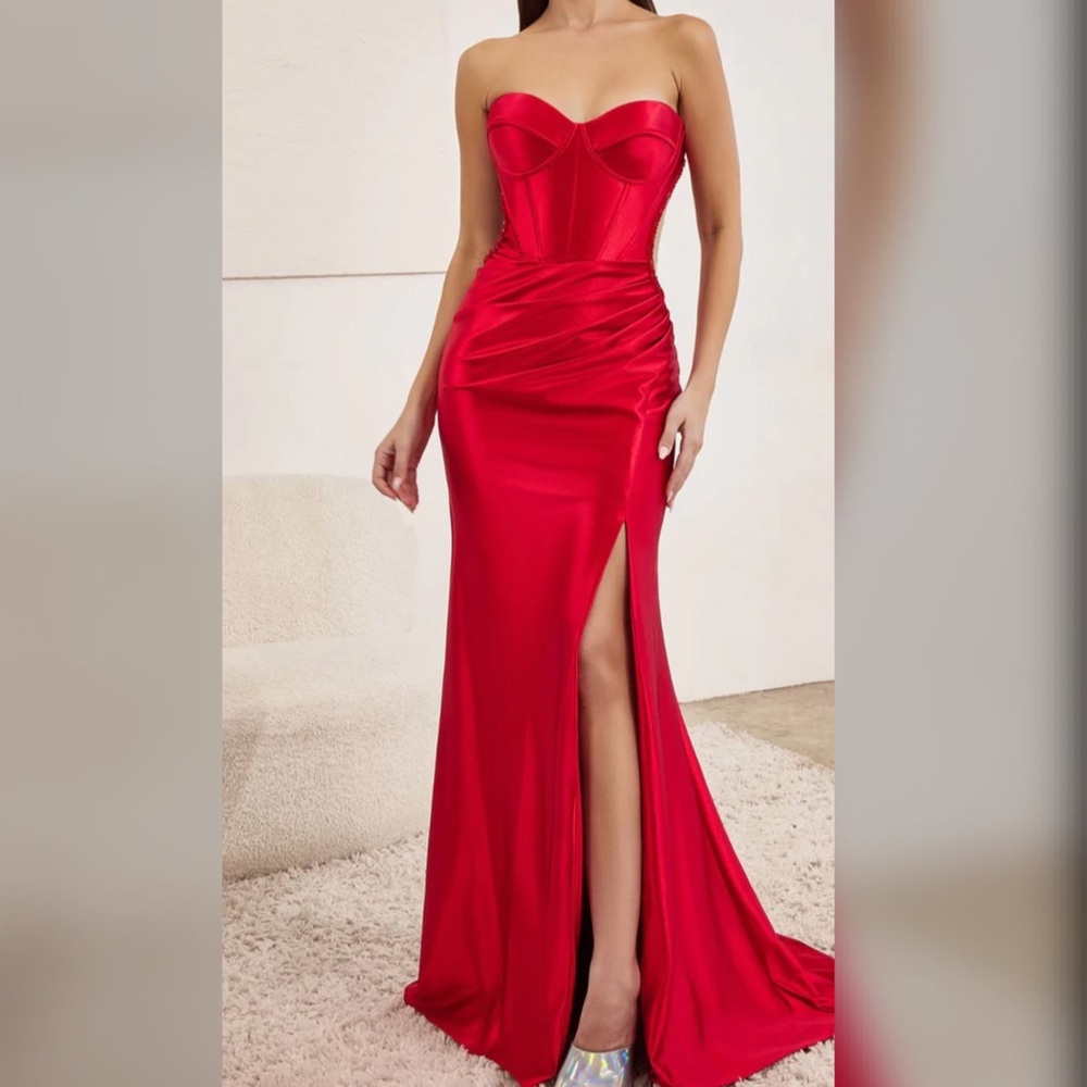 Red tight prom dress, formal dress or evening gown